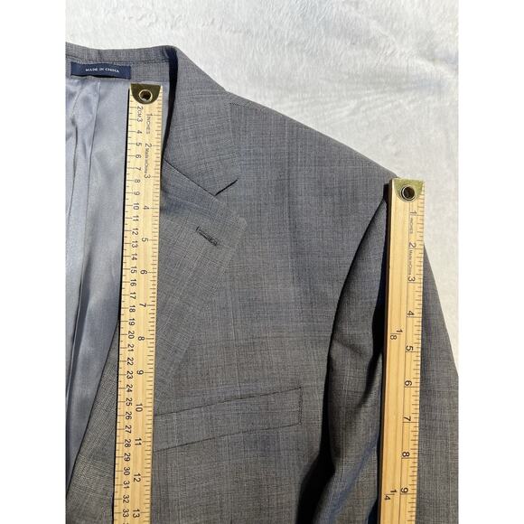 New WOT Ralph Lauren RRL 44L Gray and Ice Blue Glen Plaid Blazer Suit Jacket - Picture 14 of 16
